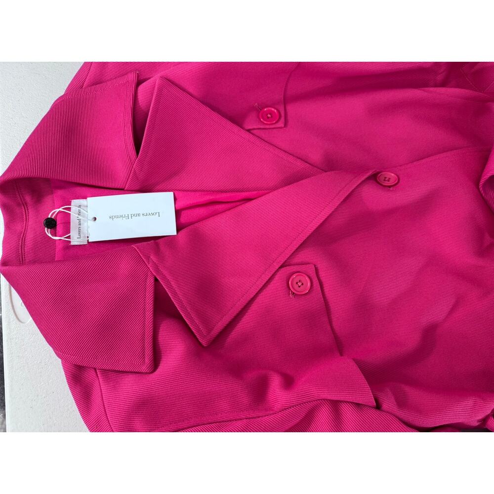 "NEW W/DEFECT" "Lovers & Friends" Hot Pink Trench Coat SZ XS Fairy Goth Blondie - Picture 6 of 16